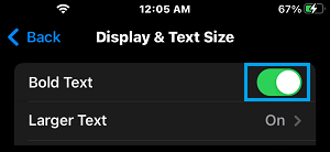 Enable Bold Text On iPhone Using Accessibility Settings