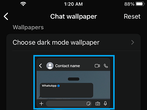 Select Current WhatsApp Wallpaper on iPhone