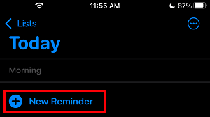 Add New Reminder on iPhone