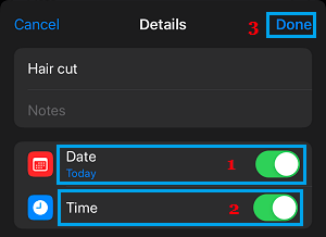 Add Date And Time to Reminder on iPhone