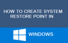 Create System Restore Point in Windows