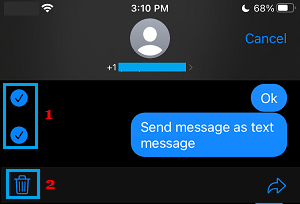 Delete Messages from Conversation on iPhone