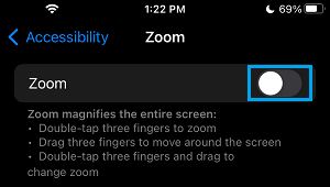 Disable Zoom Mode On iPhone