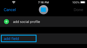 Add New Field to Contact Details On iPhone