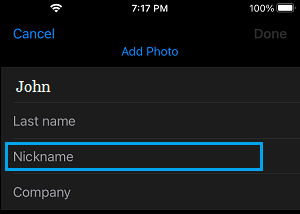 New Nickname Field on Contact Detail Page