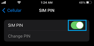 Enable SIM PIN on iPhone