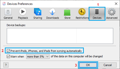 Prevent iTunes From Automatically Syncing iPhone