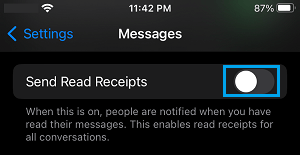 Disable Read Reciepts for All Contacts on iPhone