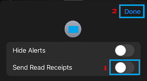 Disable Read Reciepts for Individual Contact on iPhone