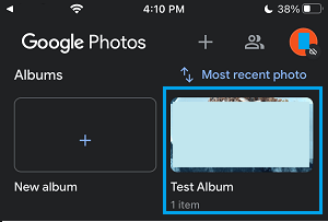 Open Album in Google Photos