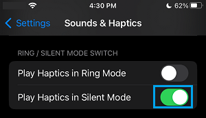 Enable Haptics in Silent Mode