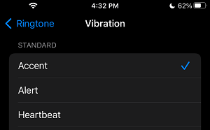 Select Vibration Pattern on iPhone