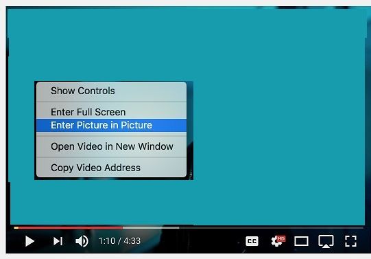 Enter Picture in Picture Option on YouTube