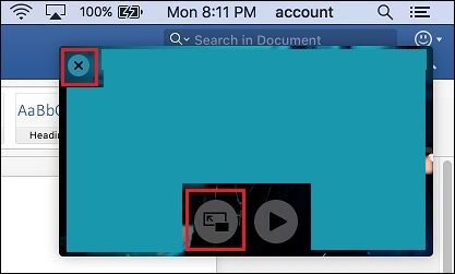 Exit Picture in Picture on Mac