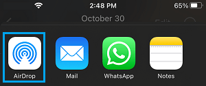 Select AirDrop Option to Transfer Photos