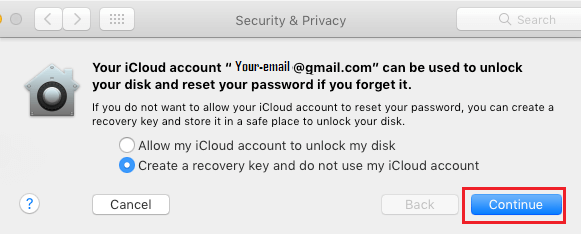 how get recovery key for mac filevault