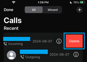 Delete Individual Call From WhatsApp 