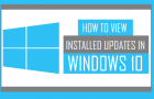 View Installed Updates in Windows 10