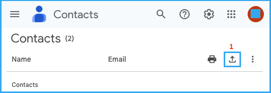 Export Contacts Icon in Gmail