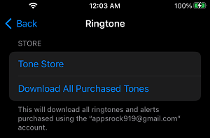 Open Tone Store on iPhone