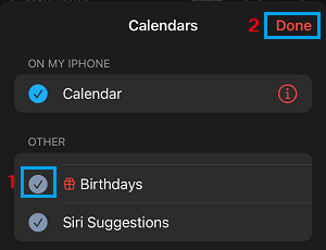 Display Birthdays on iPhone Calendar