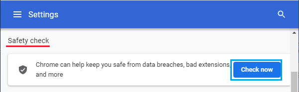 Perform Chrome Safety Check