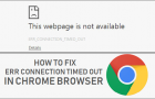 Fix Err Connection Timed Out in Chrome Browser