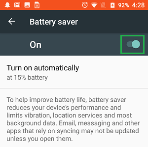 Manually Enable Battery Saver Mode on Android Phone