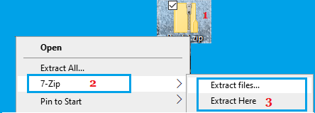 Open ZIP File Using 7-Zip