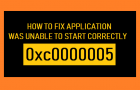 Fix Application Was Unable to Start Correctly 0xc0000005