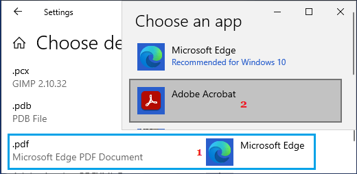 Set PDF Files to Open Using Adobe Acrobat Using Settings