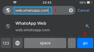 Go to WhatsApp Web on Chrome Mobile Browser