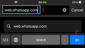 Open Whatsapp Web on Safari Browser