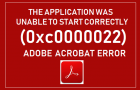 Application was unable to start correctly (0xc0000022) Adobe Acrobat Error