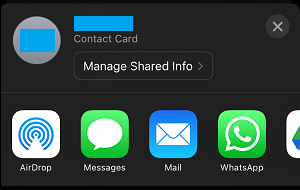 Contact Sharing Options on iPhone