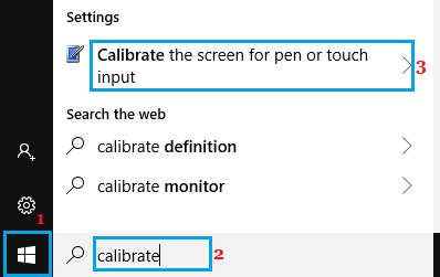 touchscreen calibrate input