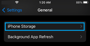 iPhone Storage Settings