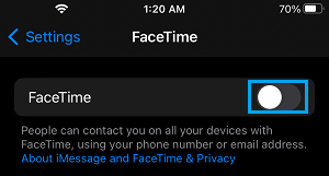 Disable FaceTime on iPhone