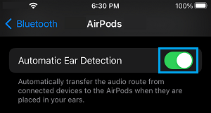 Enable Automatic Ear Detection on AirPods