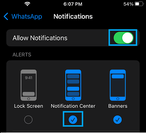 Enable WhatsApp Notifications on iPhone