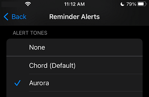 Select Alert Tone For Reminders on iPhone