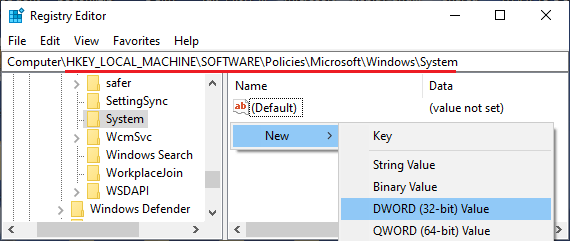 Erstellen Sie Ein Neues Dword Im Windows-Systemordner