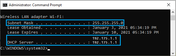 Dhcp Server Subnet Mask Address Using Command Prompt Windows