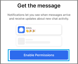 Enable Permissions For Signal Messenger