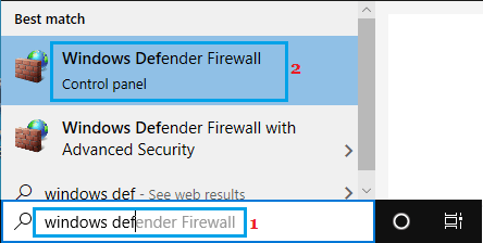 Öffnen Sie Die Windows Defender-Firewall