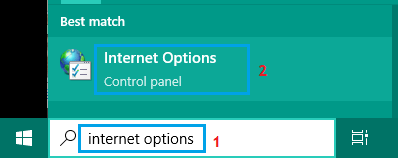 Open Internet Options