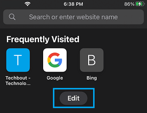 Edit Safari Home Page on iPhone