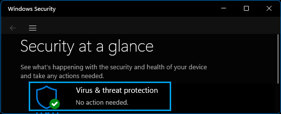 Windows Security Virus & Threat Protection Settings