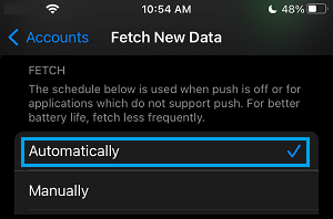 Automatically Fetch Emails on iPhone