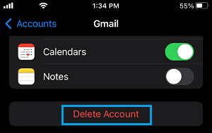 Delete Email Account From iPhone